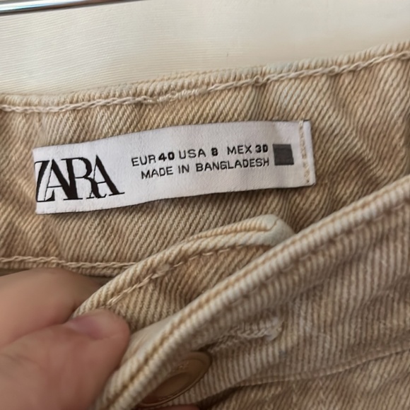 Zara Cream Straight Leg Jeans - Picture 3 of 4